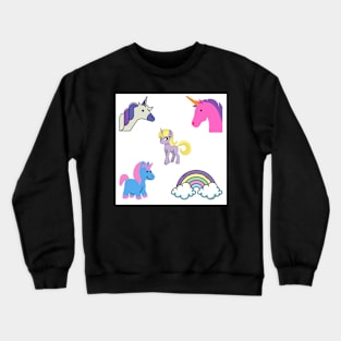 Unicorn  and Rainbow 5 pk Stickers Collection Crewneck Sweatshirt